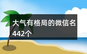 大氣有格局的微信名442個