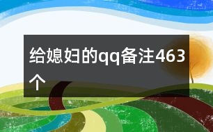 給媳婦的qq備注463個