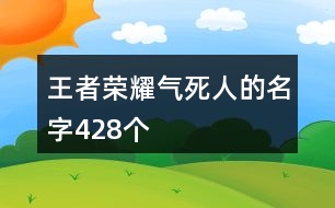 王者榮耀氣死人的名字428個