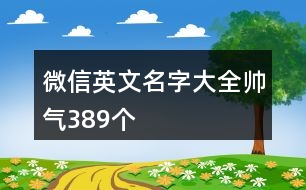 微信英文名字大全帥氣389個(gè)