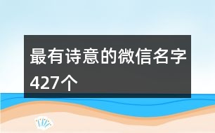 最有詩意的微信名字427個(gè)