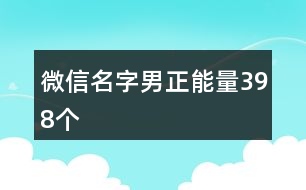 微信名字男正能量398個