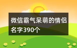 微信霸氣呆萌的情侶名字390個(gè)