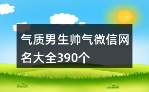 氣質(zhì)男生帥氣微信網(wǎng)名大全390個