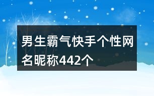 男生霸氣快手個(gè)性網(wǎng)名昵稱442個(gè)