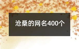 滄桑的網(wǎng)名400個