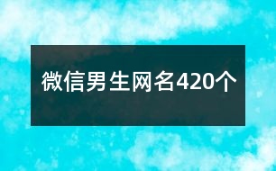 微信男生網(wǎng)名420個