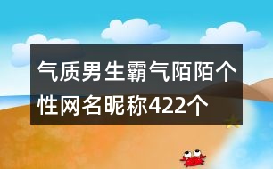 氣質男生霸氣陌陌個性網名昵稱422個