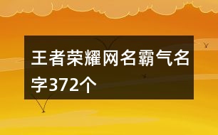 王者榮耀網(wǎng)名霸氣名字372個(gè)