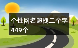 個性網名超拽二個字449個