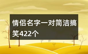 情侶名字一對簡潔搞笑422個