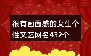 很有畫面感的女生個(gè)性文藝網(wǎng)名432個(gè)