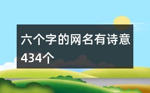 六個字的網名有詩意434個