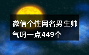 微信個(gè)性網(wǎng)名男生帥氣叼一點(diǎn)449個(gè)