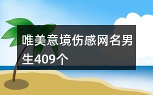 唯美意境傷感網名男生409個