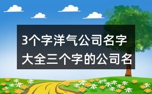 3個字洋氣公司名字大全,三個字的公司名字大全387個