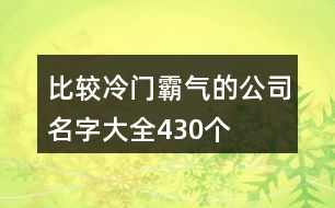 比較冷門霸氣的公司名字大全430個(gè)