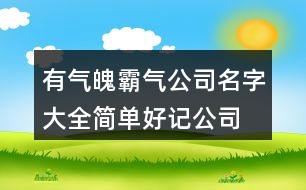 有氣魄霸氣公司名字大全,簡單好記公司名字大全443個