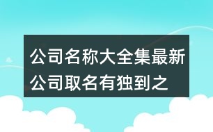 公司名稱大全集最新,公司取名有獨(dú)到之處396個(gè)