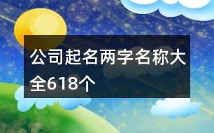 公司起名兩字名稱大全618個