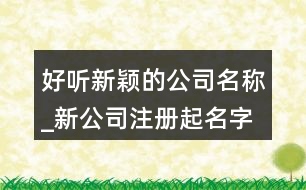 好聽(tīng)新穎的公司名稱(chēng)_新公司注冊(cè)起名字大全598個(gè)