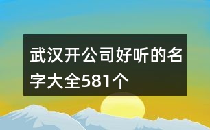 武漢開公司好聽的名字大全581個