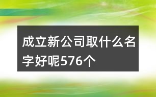 成立新公司取什么名字好呢576個