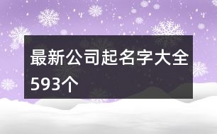 最新公司起名字大全593個