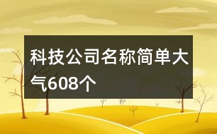 科技公司名稱簡單大氣608個