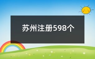 蘇州注冊598個