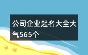 公司企業(yè)起名大全大氣565個