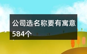 公司選名稱要有寓意584個