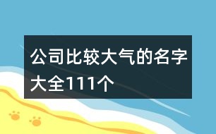 公司比較大氣的名字大全111個(gè)