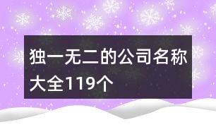 獨(dú)一無二的公司名稱大全119個(gè)