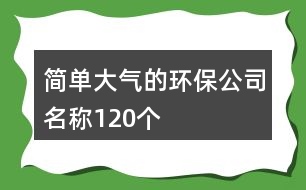 簡單大氣的環(huán)保公司名稱120個