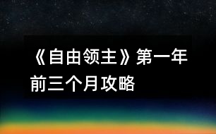 《自由領主》第一年前三個月攻略