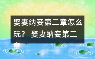 娶妻納妾第二章怎么玩？ 娶妻納妾第二章攻略