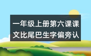 一年級(jí)上冊(cè)第六課課文比尾巴生字偏旁認(rèn)識(shí)
