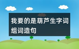 我要的是葫蘆生字詞組詞造句