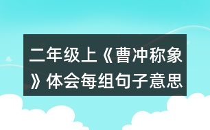 二年級(jí)上《曹沖稱象》體會(huì)每組句子意思的不同，再用加點(diǎn)詞說(shuō)句子。