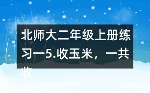 北師大二年級(jí)上冊(cè)練習(xí)一5.收玉米，一共收了多少根玉米。