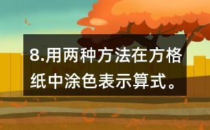 8.用兩種方法在方格紙中涂色表示算式。