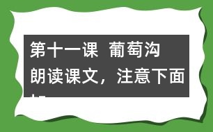 第十一課  葡萄溝  朗讀課文，注意下面加點(diǎn)字的讀音。