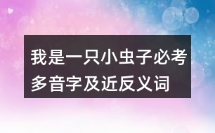 我是一只小蟲子必考多音字及近反義詞