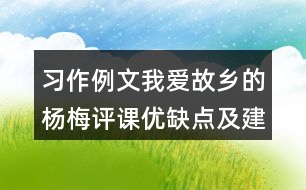 習(xí)作例文：我愛故鄉(xiāng)的楊梅評課優(yōu)缺點及建議