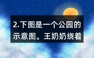 2.下圖是一個(gè)公園的示意圖。王奶奶繞著公園走一圈是多少米？