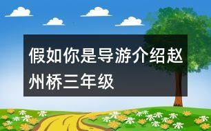 假如你是導游介紹趙州橋三年級