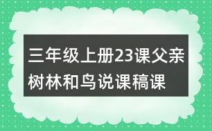 三年級上冊23課父親、樹林和鳥說課稿課案教學(xué)設(shè)計(jì)二