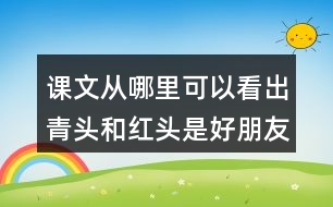 課文從哪里可以看出青頭和紅頭是好朋友？