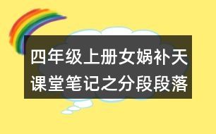 四年級(jí)上冊(cè)女?huà)z補(bǔ)天課堂筆記之分段段落大意